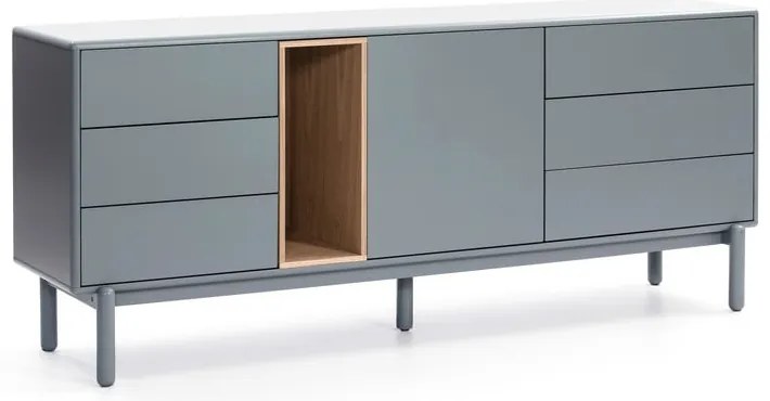 Cassettiera bassa blu-grigio 180x76 cm Corvo - Teulat