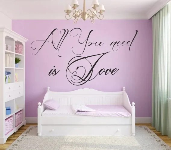 Adesivo murale ALL YOU NEED IS LOVE 100 x 200 cm