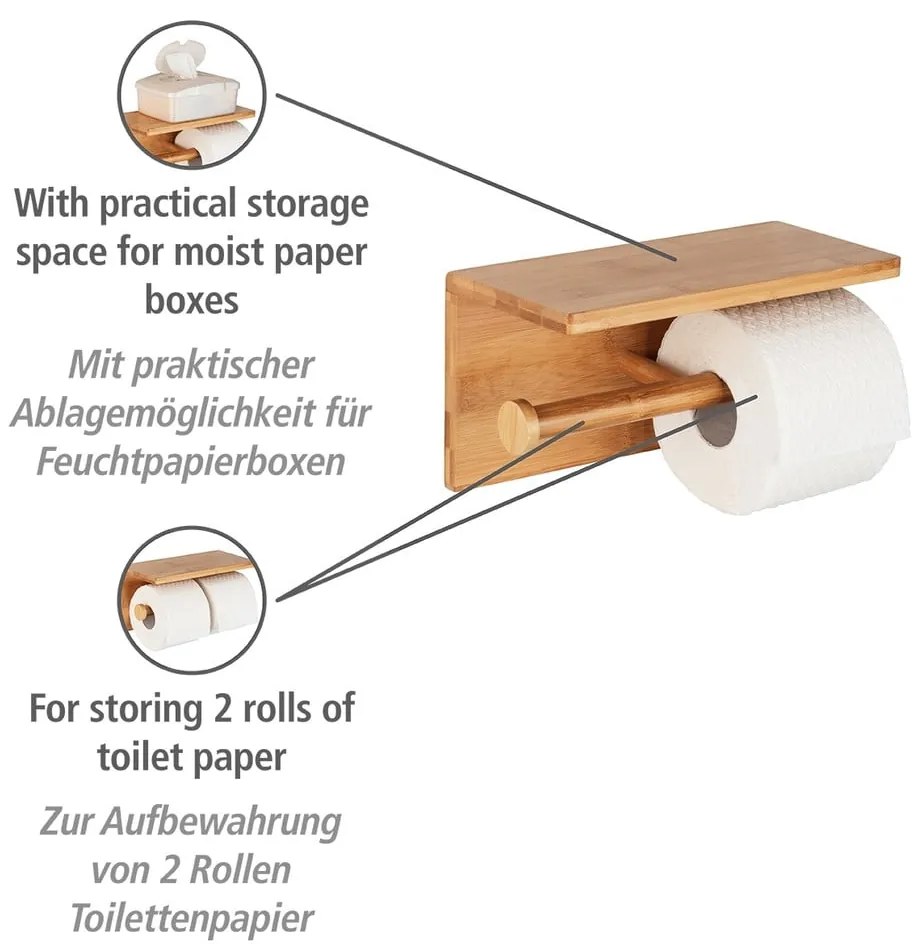 Porta carta igienica a parete in bambù Bambusa - Wenko