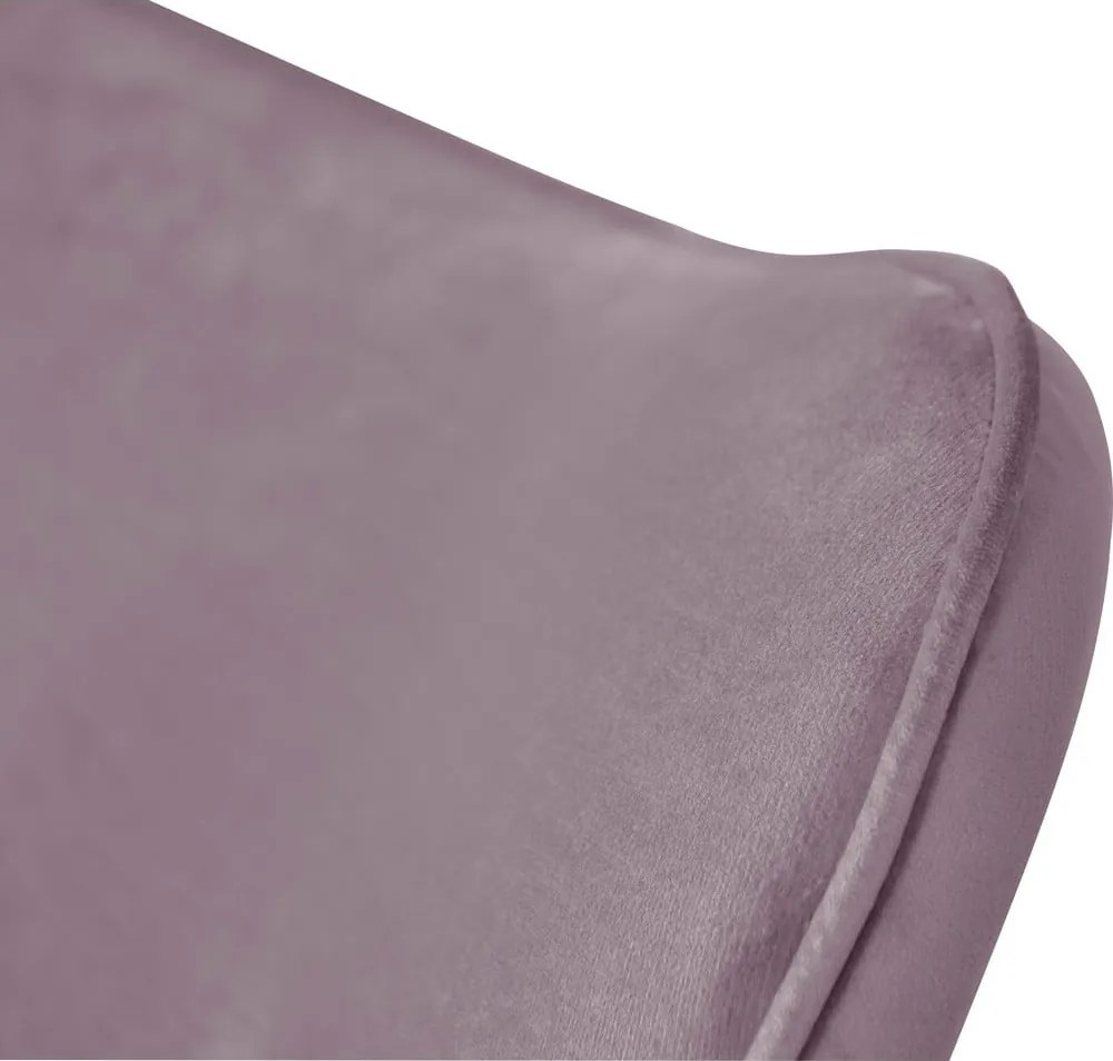 Poltrona con poggiapiedi lavanda con rivestimento in velluto Niko – Ropez