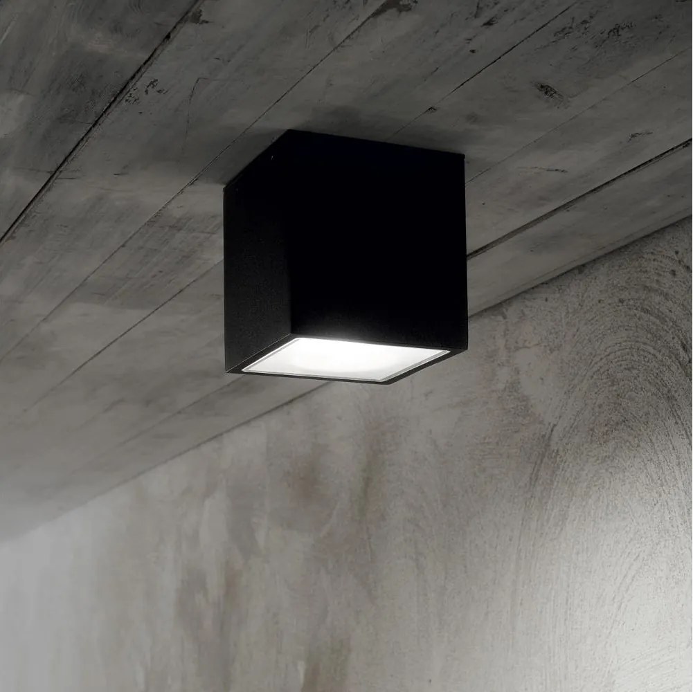 Ideal Lux - Faretto da esterno TECHO 1xGU10/20W/230V 15x15 cm IP54 nero