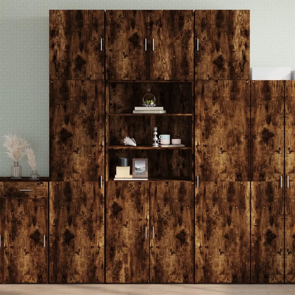 Credenza Rovere Fumo 80x42,5x249 Cm İn Legno Multistrato /