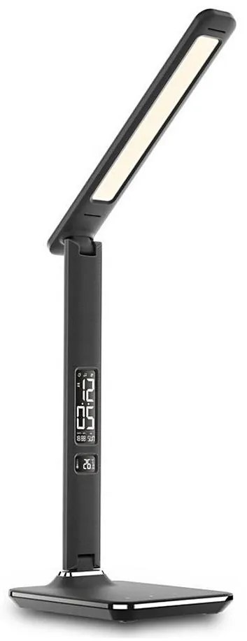 Immax 08930L - LED Lampada da tavolo dimmerabile con display KINGFISHER LED/9W/230V/12V nero