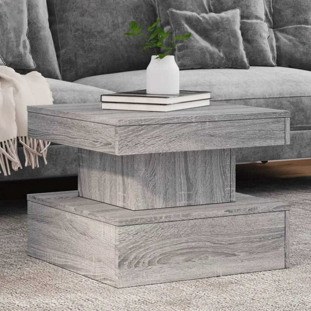 Tavolino da salotto con luci led grigio sonoma 50x50x40 cm