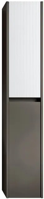 Colonna per mobile bagno Niwa 2 ante P 27 x L 30 x H 160 cm laccato opaco grigio carbone con vetro bianco