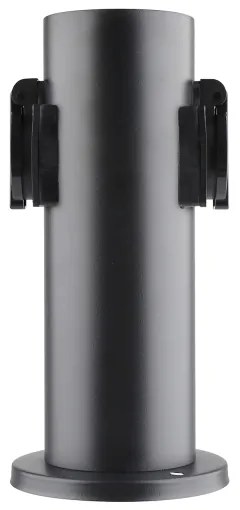 Solight PG10B - Colonna presa esterna 2Z 230V IP44 nera tonda