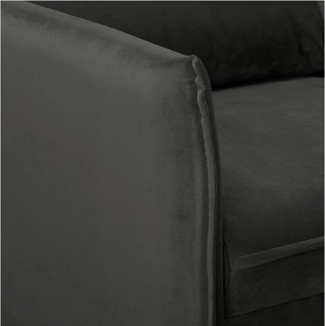 Divano grigio scuro con rivestimento in velluto 138 cm Juli – Ropez