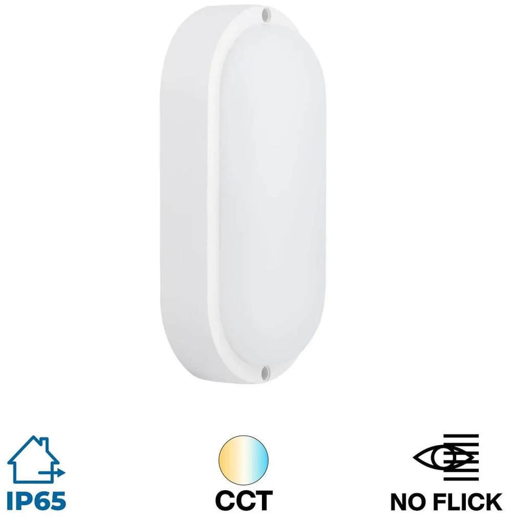 Plafoniera LED da Esterno 15W IP65 Ovale CCT - Bianco Variabile