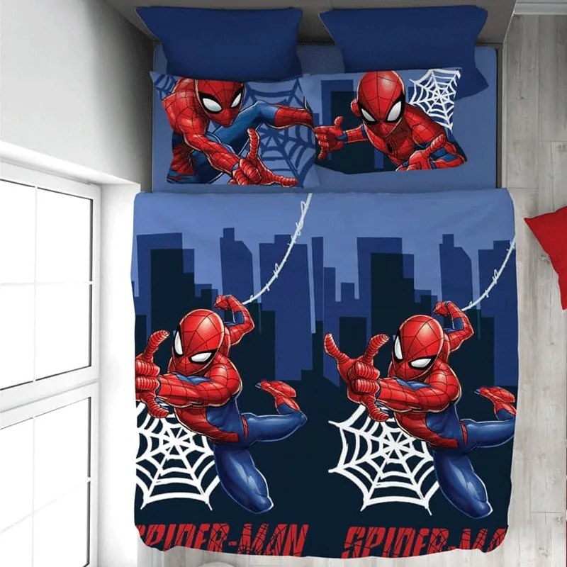 Completo letto singolo in cotone Spiderman Marvel