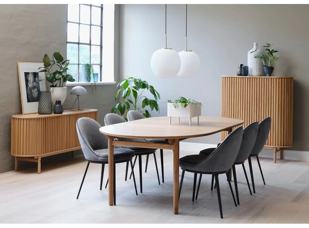 Tavolo da pranzo pieghevole in rovere decorato 100x190 cm Carno - Unique Furniture