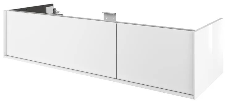 Mobile da bagno sospeso sotto lavabo L 135 x H 32 x P 48 cm bianco laccato lucido, 2 cassetti SENSEA Neo Frame