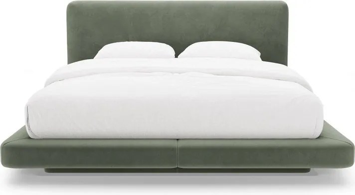 Letto matrimoniale imbottito verde 160x200 cm Linea – Micadoni