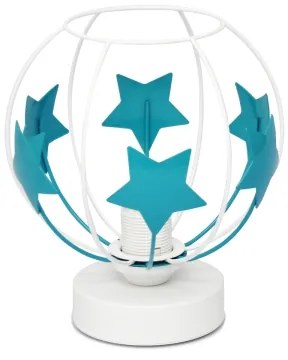 Lampada da tavolo per bambini STARS 1xE27/15W/230V turchese/bianco