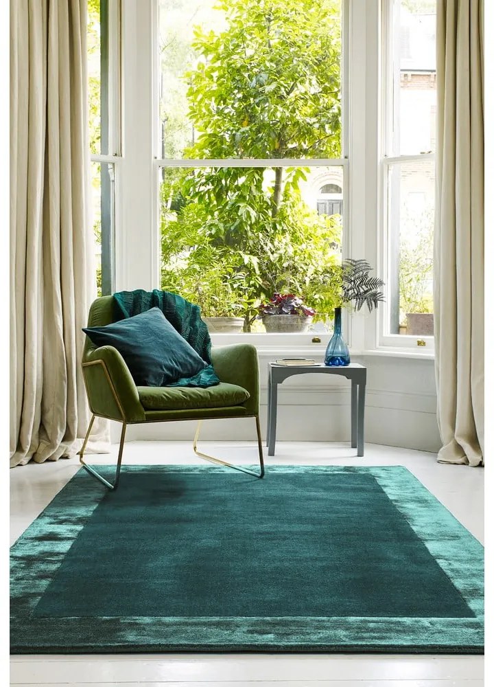 Tappeto in misto lana tessuto a mano color petrolio 120x170 cm Ascot - Asiatic Carpets