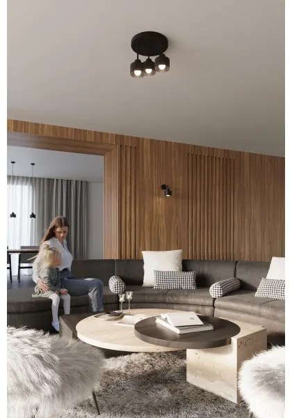 Sollux SL.1132 - Lampadario a cavo SAVAR 1xE27/60W/230V nero