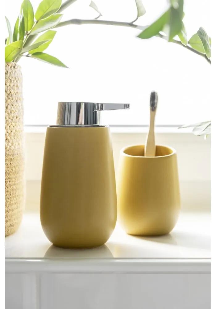 Dispenser di sapone in ceramica gialla 0,32 l Badi - Wenko