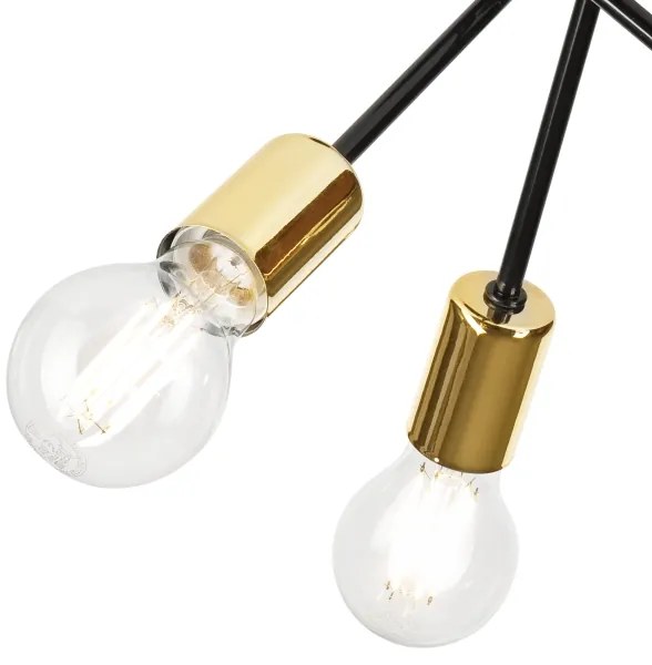 Lampadario a sospensione con supporto rigido PRIYA 3xE27/15W/230V nero