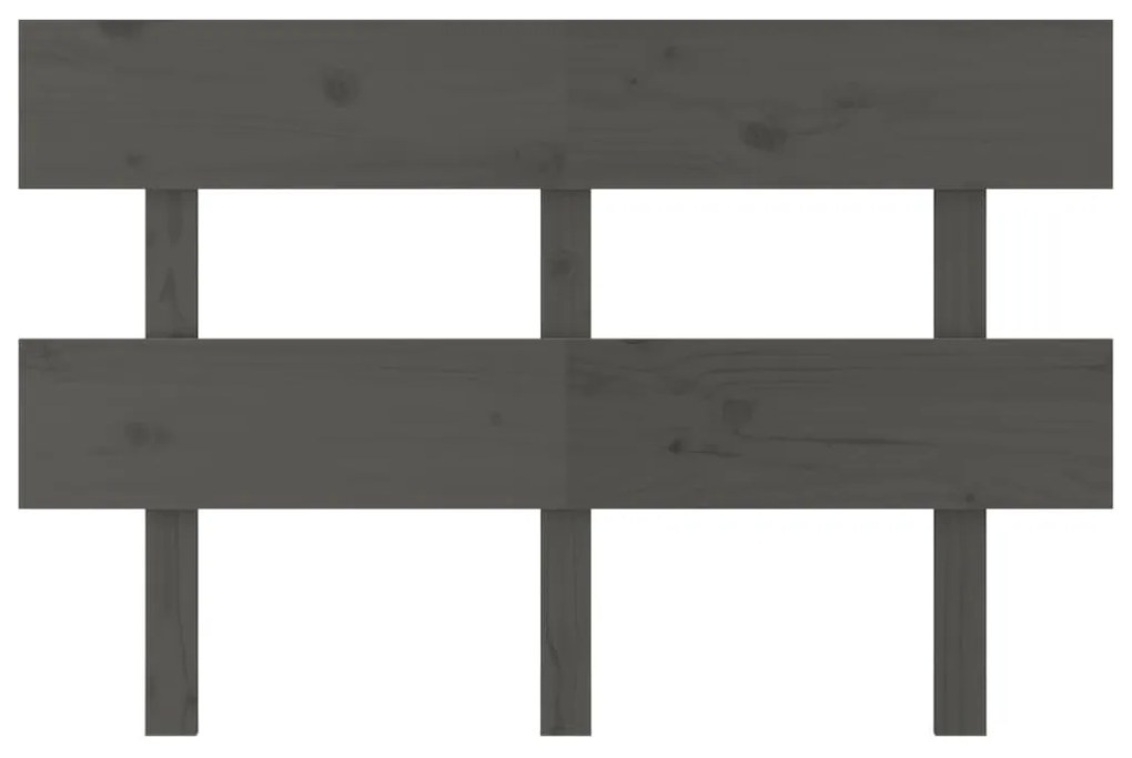 Testiera per letto grigia 144x3x81 cm in legno massello di pino