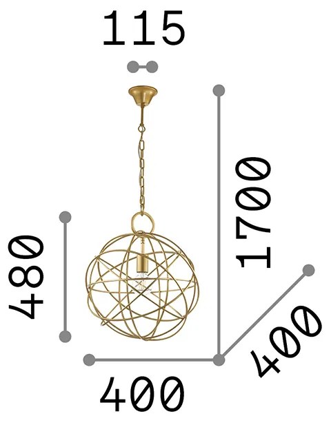 Sospensione Contemporanea Konse Metallo Oro 1 Luce E27