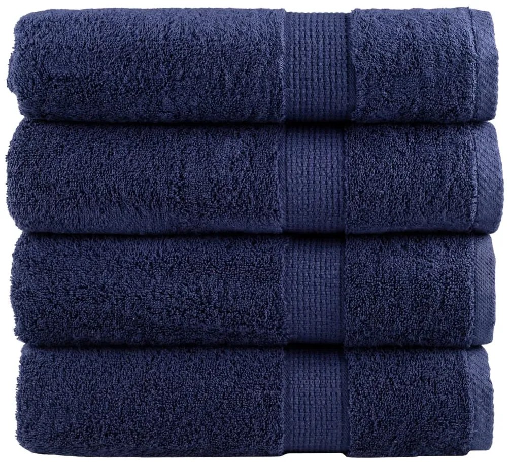 Asciugamani Da Bagno Solund 4 Pz Blu Navy 100x150cm 600gsm /
