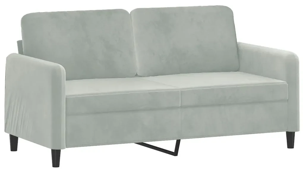 Set di divani 2 pz con cuscini grigio chiaro in velluto