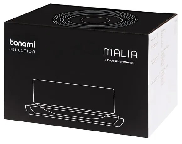 Set di 18 piatti in gres color salmone Malia - Bonami Selection