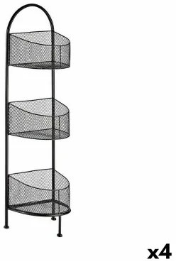 Scaffale Nero Metallo 21,2 x 97 x 28,5 cm (4 Unità)