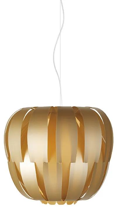 Sospensione Moderna 1 Luce Queen In Polilux Oro D19 Made In Italy