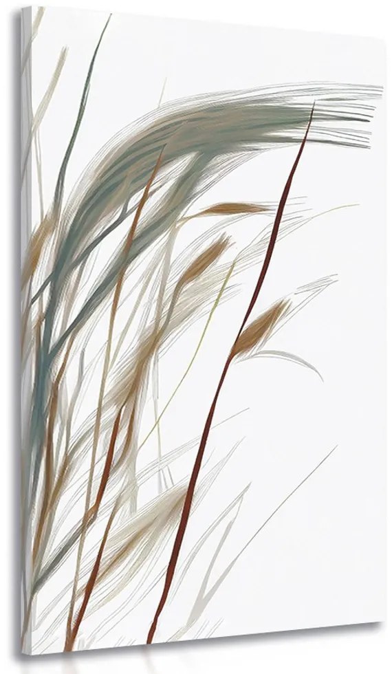 Quadro su tela – Steli d'erba con un tocco di minimalismo