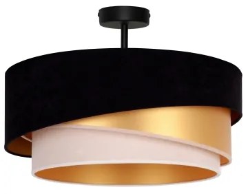 Duolla - Lampadario a plafone KOBO 1xE27/15W/230V diametro 45 cm nero/oro/color crema