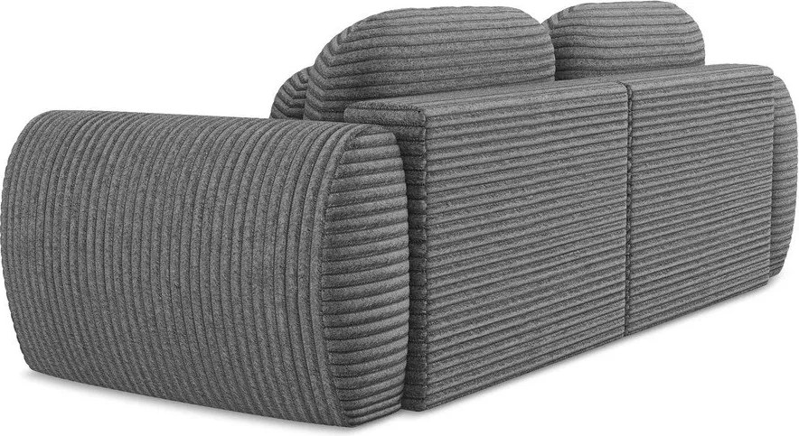 Divano grigio scuro allungabile/con contenitore con rivestimento in velluto a coste 266 cm Kini – Makamii