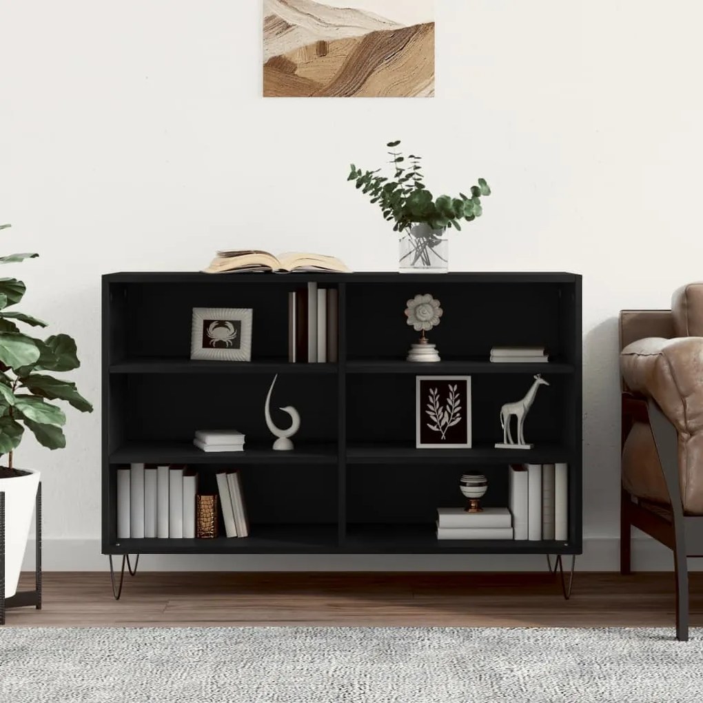 Credenza nera 103,5x35x70 cm in legno multistrato