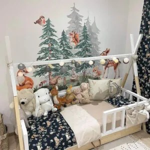Foresta Piena di Animali - Adesivi Murali per Bambini 2 | Inspio