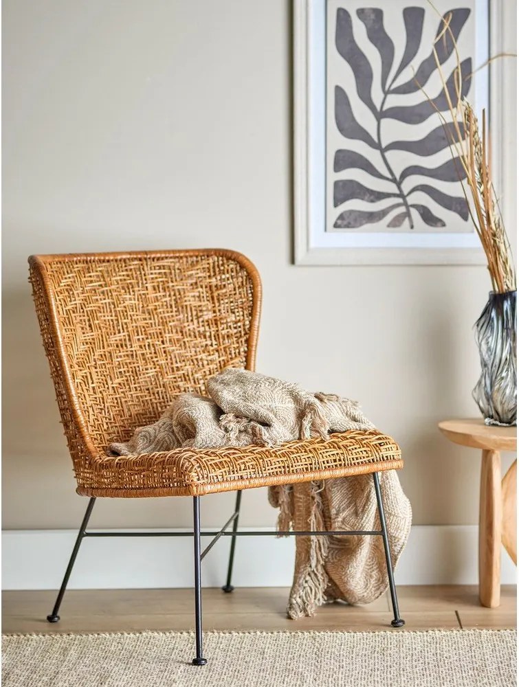 Poltrona con intreccio in colore naturale Somme - Bloomingville