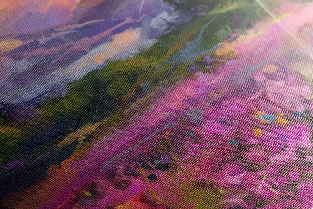 Quadro su tela – Dipinto a olio paesaggistico colorato