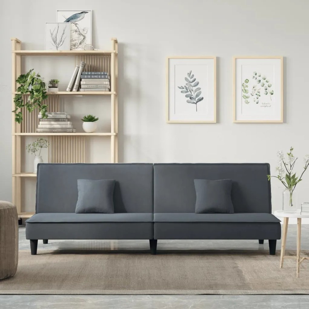 Divano Letto Grigio Scuro İn Velluto /