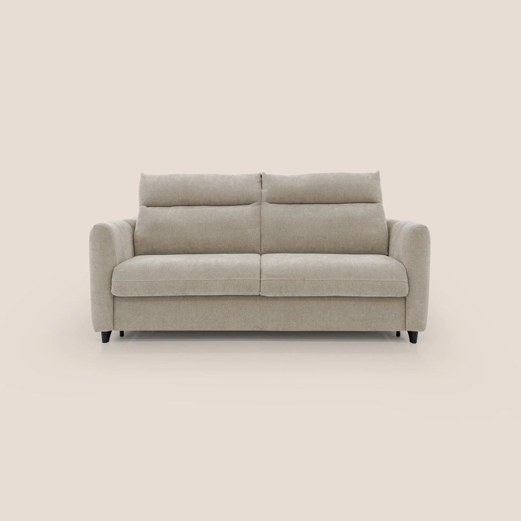 Peonia divano letto scandinavo con materasso H18 cm e morbido e alto schienale in tessuto Bouclé impermeabile T07