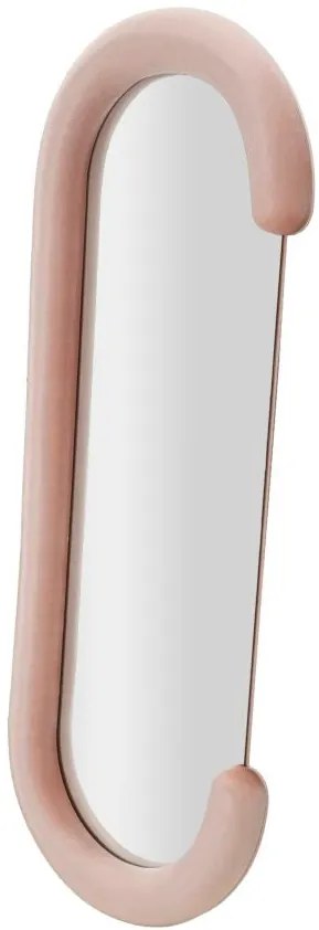 Specchio da parete Chantal in velluto rosa cm 60x7x160
