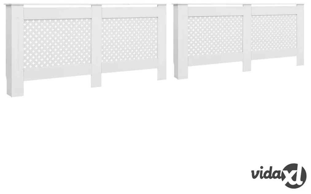 vidaXL Coperture per Radiatori 2 pz Bianche 172x19x81,5 cm in MDF