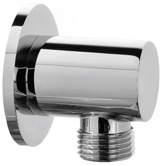 Presa acqua a muro tonda in ottone cromato