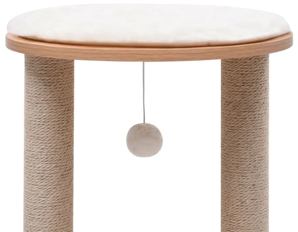 Albero Per Gatti Con Tiragraffi In Sisal Grigio Chiaro 123 Cm CFW73225 - Foto 4