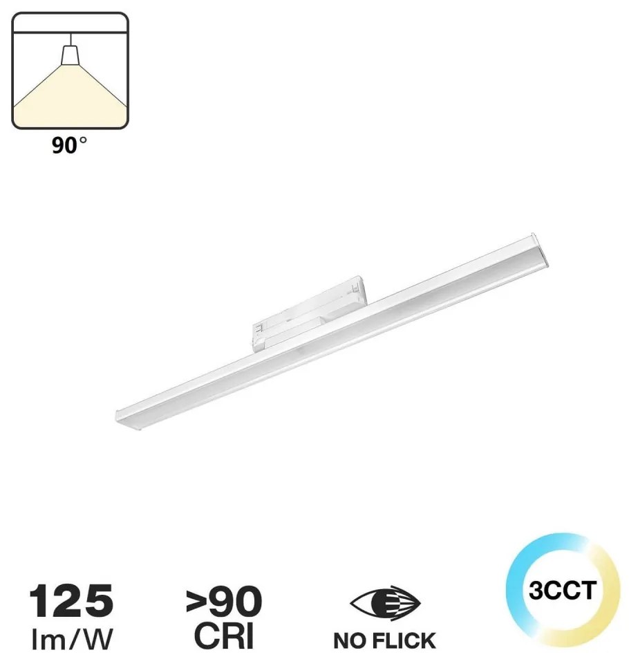 Lampada LED Lineare 34W per binario 60cm Bianca con driver Philips CCT Colore Bianco Variabile CCT
