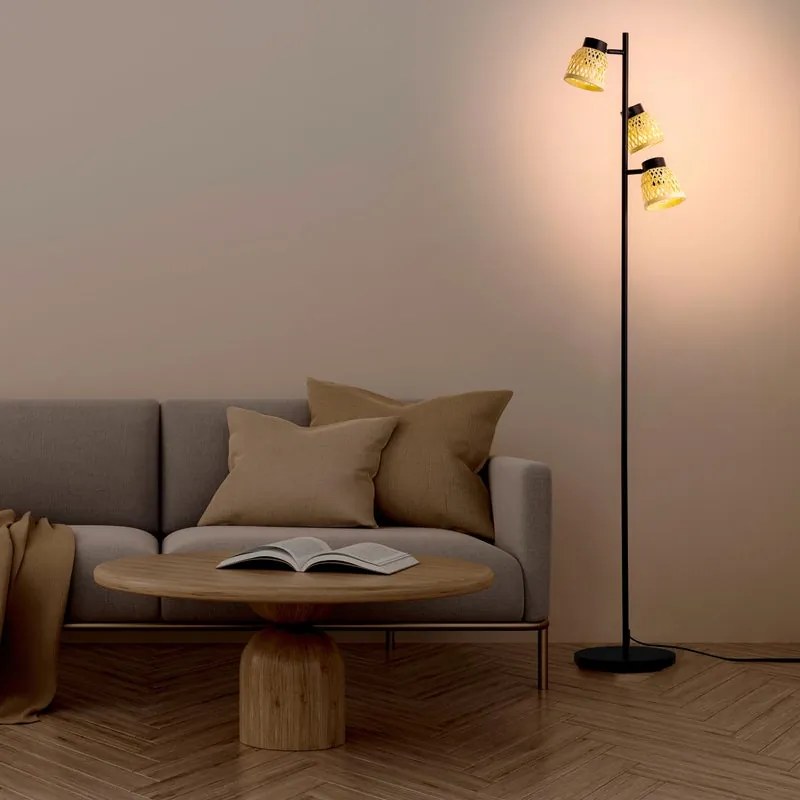 Lampada da terra Ninon in rattan, H 160 cm, E14 3xMAX28W INSPIRE