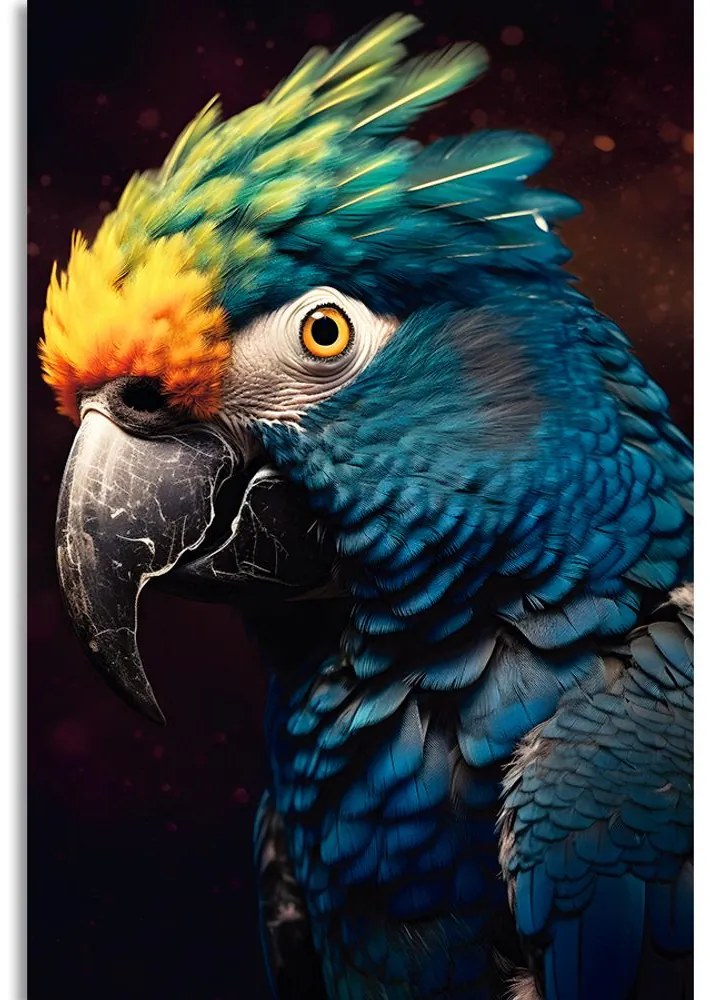 Quadro su tela – Pappagallo blu-oro
