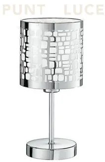 Lume maya cromo 1 luce attacco e14 13x13x19cm in acciaio con decori