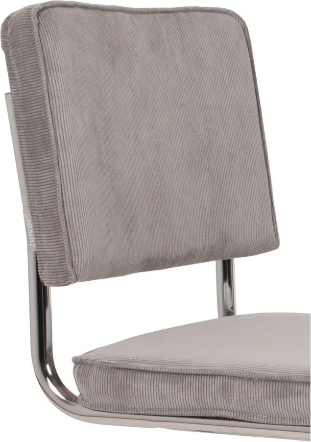 Sedie da pranzo in set grigie in imbottito a dondolo 2 pz Ridge Kink Rib – Zuiver