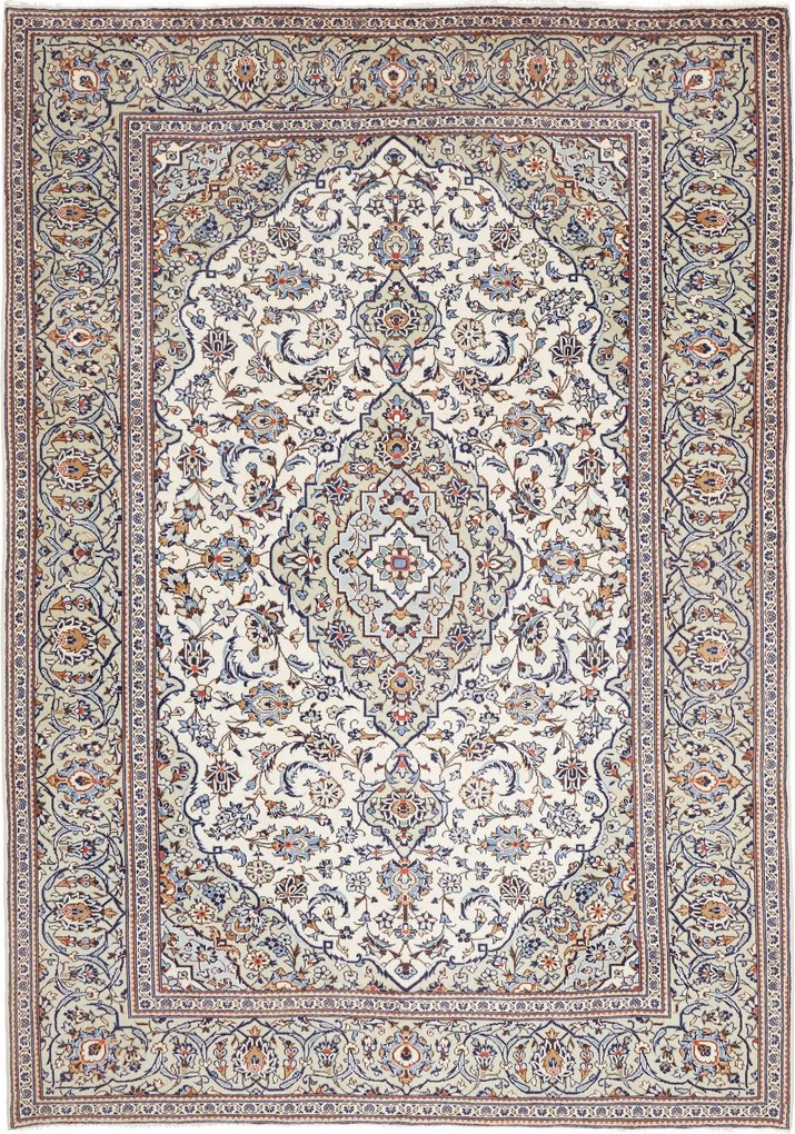 Kashan Tappeto persiano 200 x 290 Grigio (Iran) Annodato A Mano
