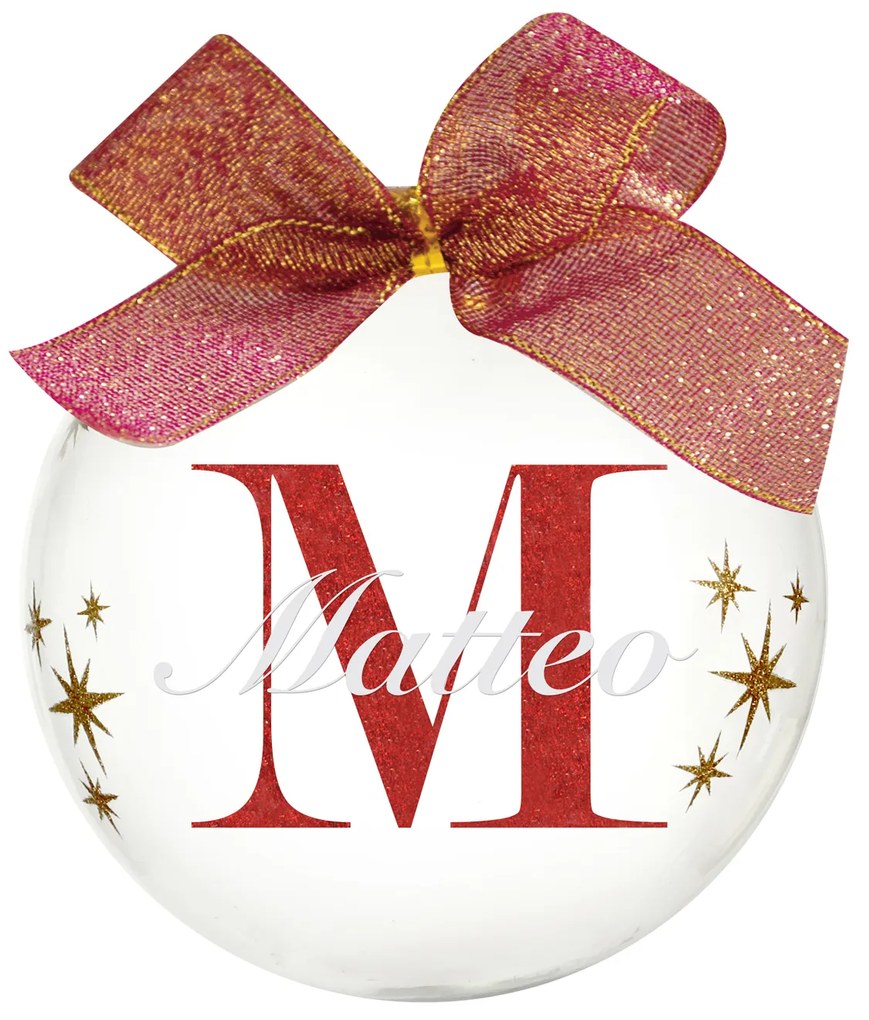 Pallina natale con nome Matteo 10cm