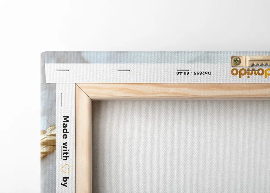 Quadro su tela – Fiori 3D con foglie dorate