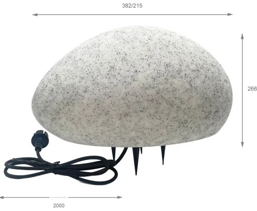 Lampada decorativa da esterno LUMISTONE 1xE27/15W/230V IP65 Ø 38 cm